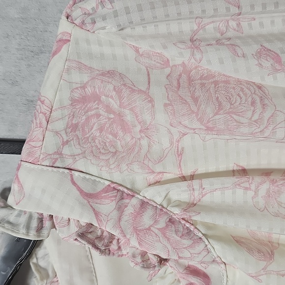 Joie Cream and Pink Floral Lined Long Sleeve Dress Size XL - Picture 5 of 9